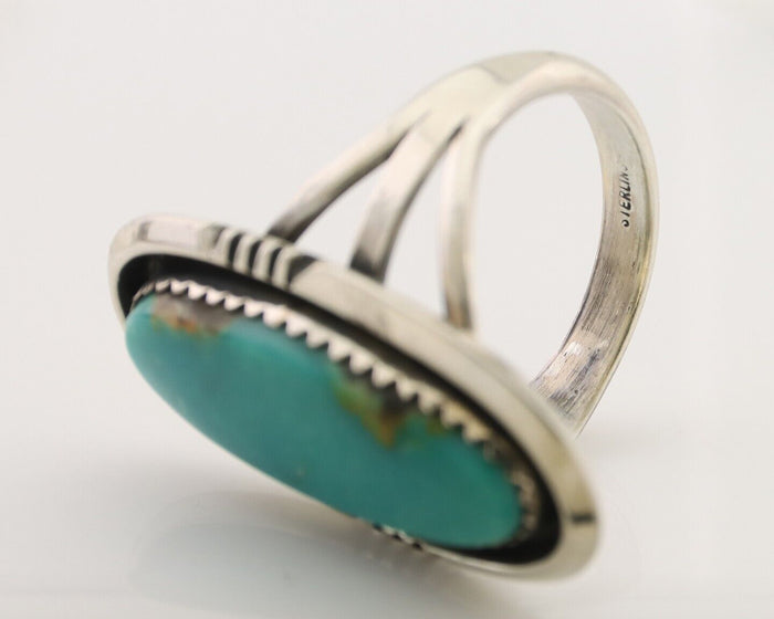 Navajo Ring 925 Silver Natural Blue Turquoise Native American Artist C.80's