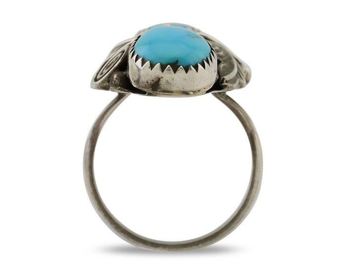 Navajo Ring 925 Silver Natural Blue Turquoise Native American C.80's