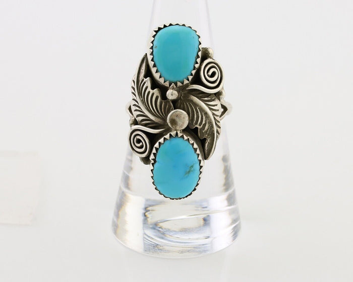 Navajo Ring 925 Silver Natural Blue Turquoise Native American C.80's