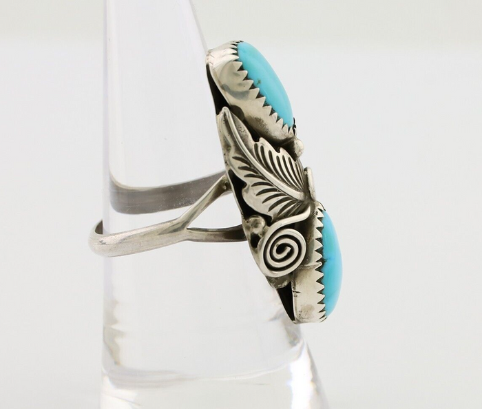Navajo Ring 925 Silver Natural Blue Turquoise Native American C.80's