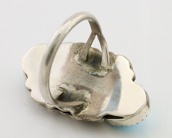 Navajo Ring 925 Silver Natural Blue Turquoise Native American C.80's
