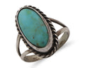 Navajo Ring .925 Silver Natural Kingman Turquoise Native American Artist C.80's