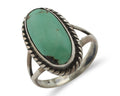 Navajo Ring 925 Silver Natural Kingman Turquoise Signed M Montoya C.80's