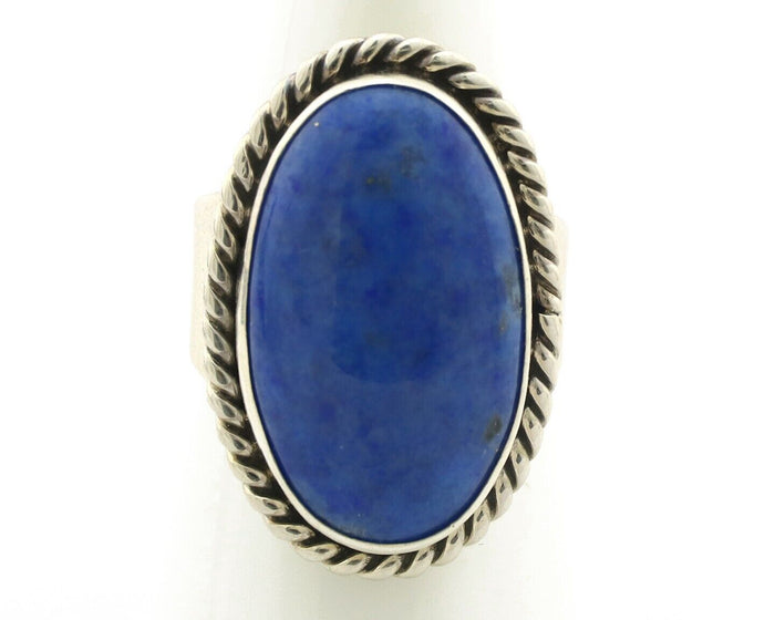 Navajo Ring 925 Silver Natural Lapis Artist Signed Wilbur Musket Jr C.80's