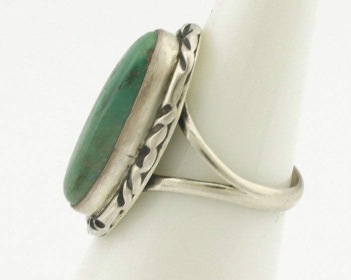 Navajo Ring .925 Silver Natural Turquoise Artist Signed Native American C.80's