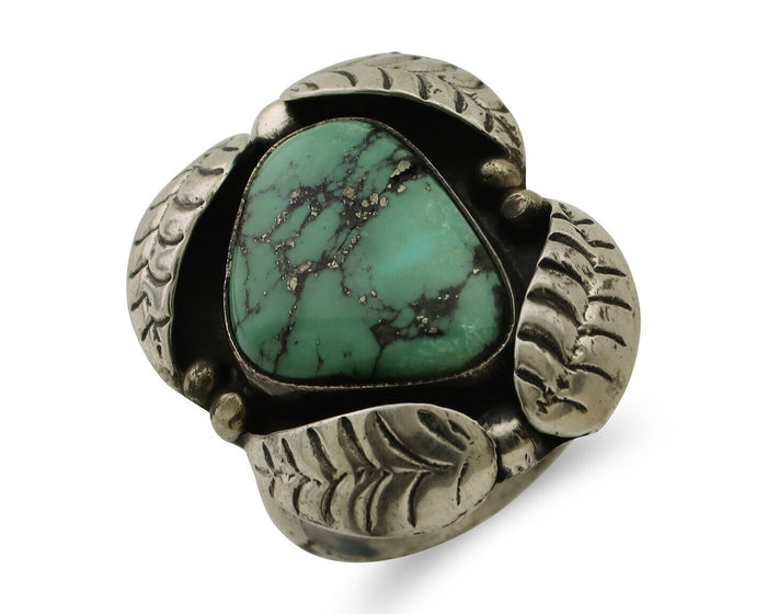 Navajo Ring 925 Silver Natural Turquoise Native American Artist C.80's