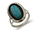 Navajo Ring 925 Silver Natural Turquoise Native American Artist C.80's