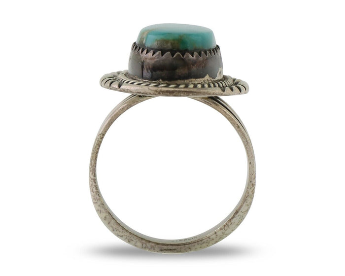 Navajo Ring 925 Silver Natural Turquoise Native American Artist C.80's