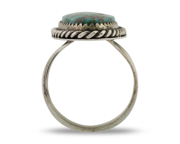 Navajo Ring 925 Silver Natural Turquoise Native American Artist C.80's