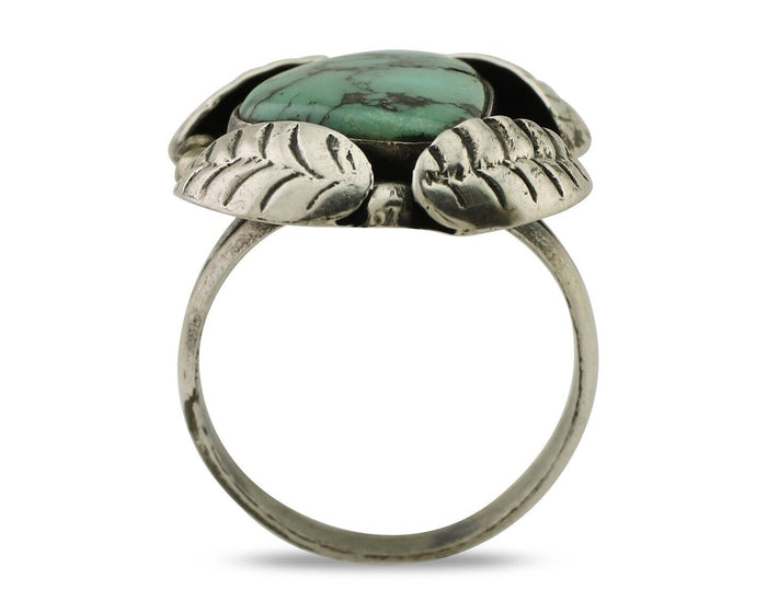 Navajo Ring 925 Silver Natural Turquoise Native American Artist C.80's