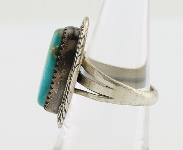 Navajo Ring 925 Silver Natural Turquoise Native American Artist C.80's