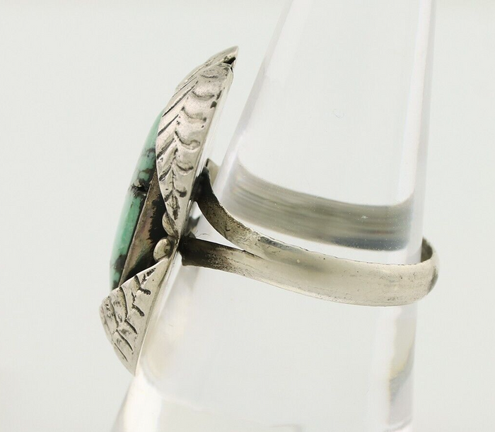 Navajo Ring 925 Silver Natural Turquoise Native American Artist C.80's