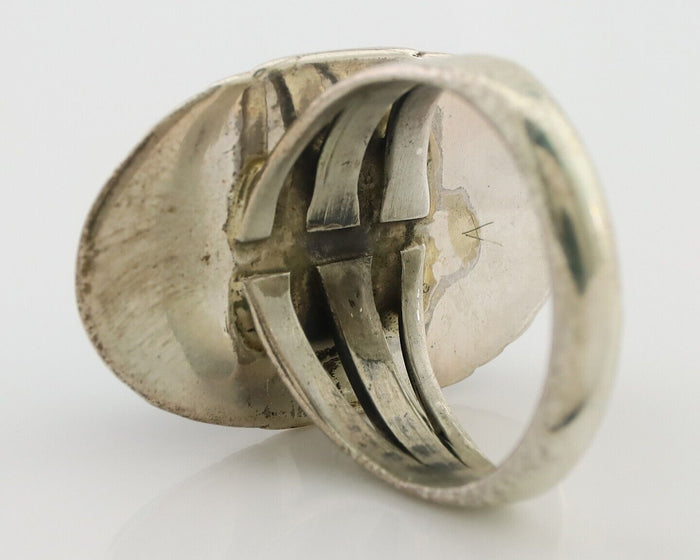 Navajo Ring 925 Silver Natural Turquoise Native American Artist C.80's