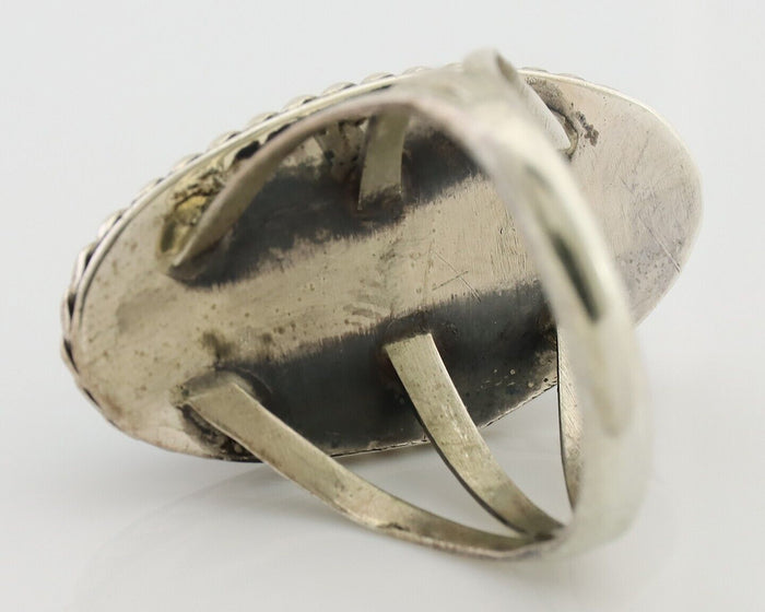 Navajo Ring 925 Silver Natural Turquoise Native American Artist C.80's