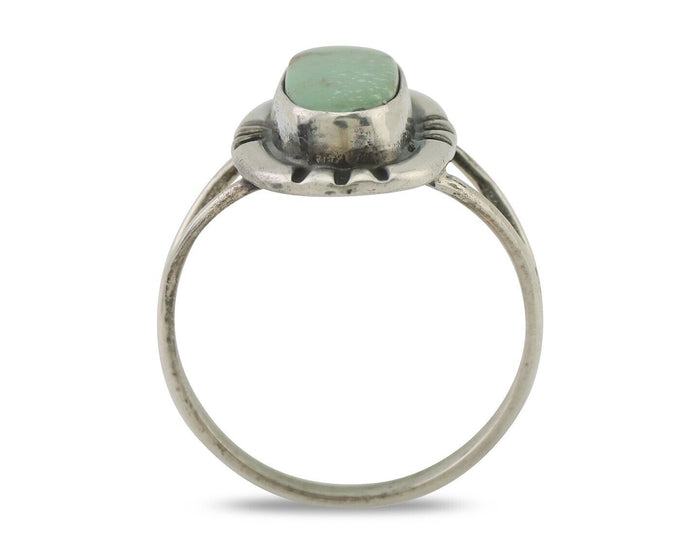 Navajo Ring 925 Silver Natural Turquoise Native American Artist Signed C.80's