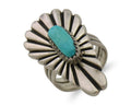 Navajo Ring 925 Silver Natural Turquoise Native American Artist Size 5.25