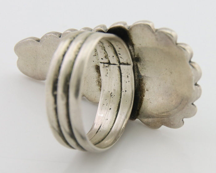 Navajo Ring 925 Silver Natural Turquoise Native American Artist Size 5.25
