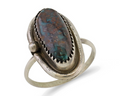 Navajo Ring 925 Silver Natural Turquoise Signed Henrietta Yesele C.80's