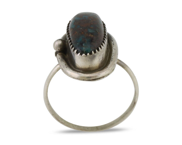 Navajo Ring 925 Silver Natural Turquoise Signed Henrietta Yesele C.80's