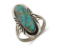 Navajo Ring 925 Silver Nevada Blue Turquoise Signed MC C.80's