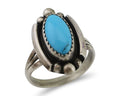Navajo Ring 925 Silver Sleeping Beauty Turquoise Artist Signed SC C.80's