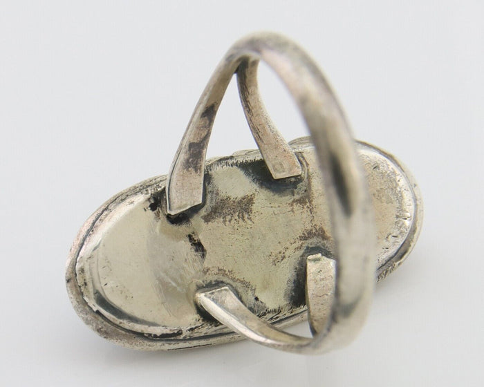 Navajo Ring 925 Silver Sleeping Beauty Turquoise Native American Artist C.80's