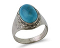 Navajo Ring 925 Silver Sleeping Beauty Turquoise Native Artist C.80's