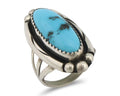 Navajo Ring .925 Silver Sleeping Beauty Turquoise Signed SkyStone Creations C80s