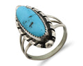 Navajo Ring .925 Silver Sleeping Beauty Turquoise Signed SkyStone Creations C80s