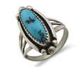 Navajo Ring .925 Silver Sleeping Beauty Turquoise Signed SkyStone Creations C80s
