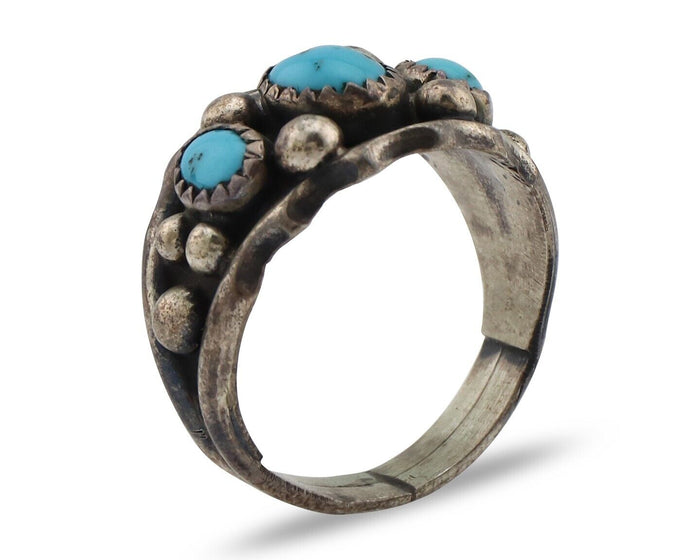 Navajo Ring 925 Silver Turquoise Artist Signed E SkyStone Creations C.80's