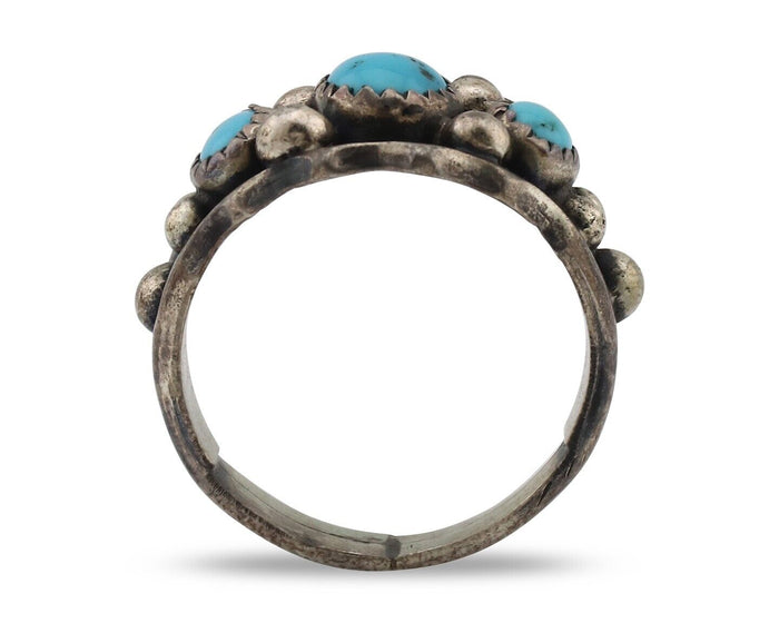 Navajo Ring 925 Silver Turquoise Artist Signed E SkyStone Creations C.80's