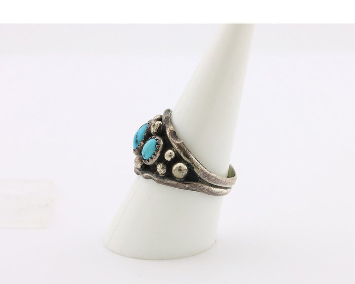 Navajo Ring 925 Silver Turquoise Artist Signed E SkyStone Creations C.80's