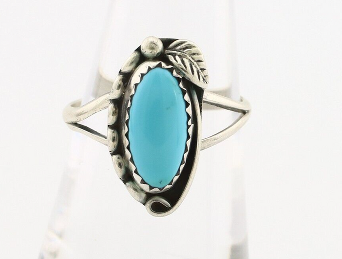 Navajo Ring 925 Silver Turquoise Artist Signed SkyStone Creations C.80's