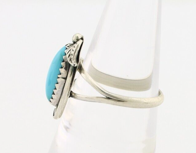 Navajo Ring 925 Silver Turquoise Artist Signed SkyStone Creations C.80's
