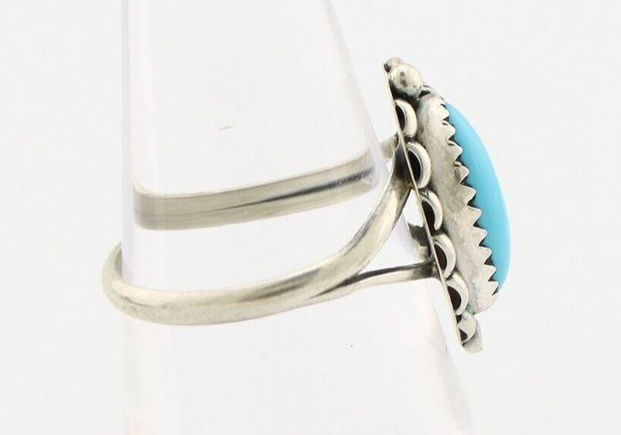Navajo Ring 925 Silver Turquoise Artist Signed SkyStone Creations C.80's