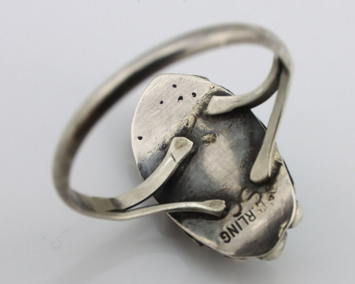 Navajo Ring 925 Silver Turquoise Artist Signed SkyStone Creations C.80's