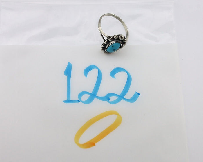 Navajo Ring 925 Silver Turquoise Artist Signed SkyStone Creations C.80's