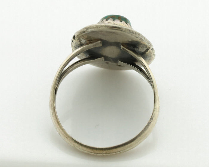 Navajo Ring .925 Silver Turquoise Mountain Native American Artist C.1980's