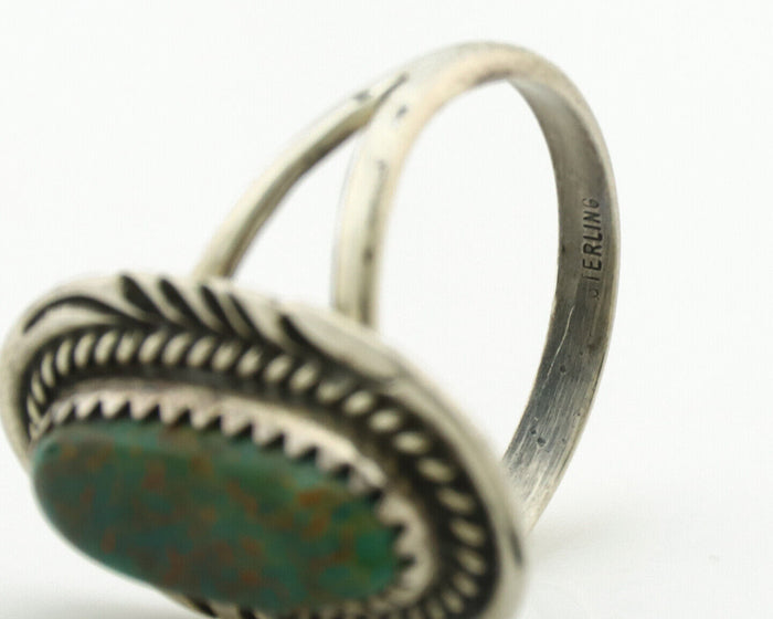 Navajo Ring .925 Silver Turquoise Mountain Native American Artist C.1980's