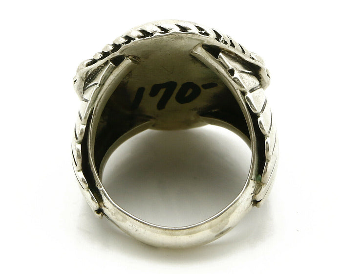 Navajo Ring .925 SOLID Silver China Mountain Turquoise Signed Doug Zachary C.80
