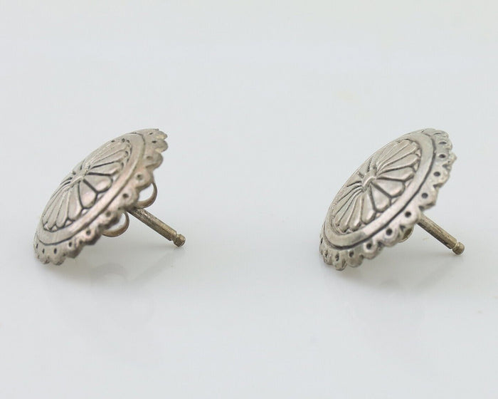 Navajo Small Shield Earrings 925 Silver Native American Artist C.80's