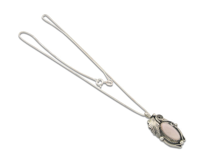 Navajo Sterling Silver Necklace Pink Muscle Authentic Vintage Sign Justin Morris