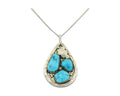 Navajo Sterling Silver Necklace Turquoise Authentic Vintage Signed A. Penketewa
