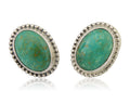 Navajo Stud Earrings 925 Silver Natural Turquoise Native Artist Signed M C.80's