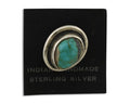 Navajo Tie Tack 925 Silver Natural Mined Turquoise Native American Artist C.80's