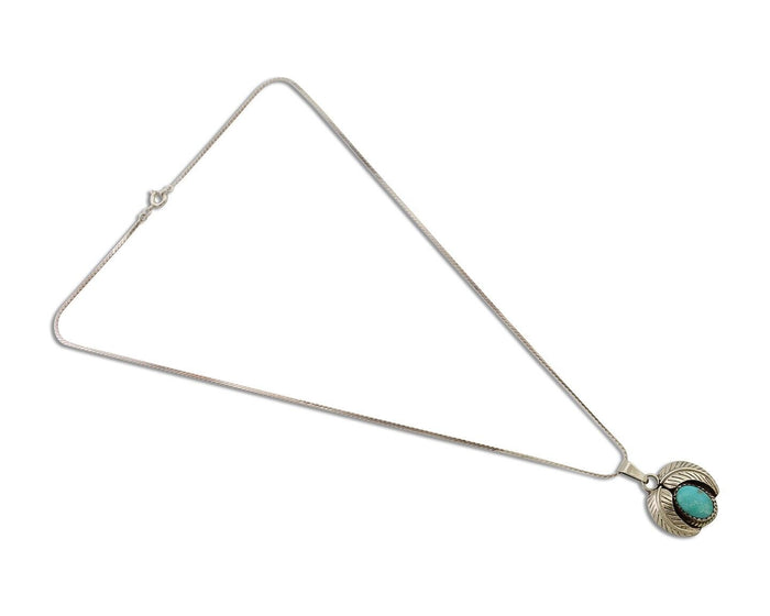 Navajo Turquoise Necklace 925 Silver Native American Artist C.80's