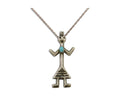 Navajo Turquoise Necklace 925 Silver Sand Cast Dancer C.80's