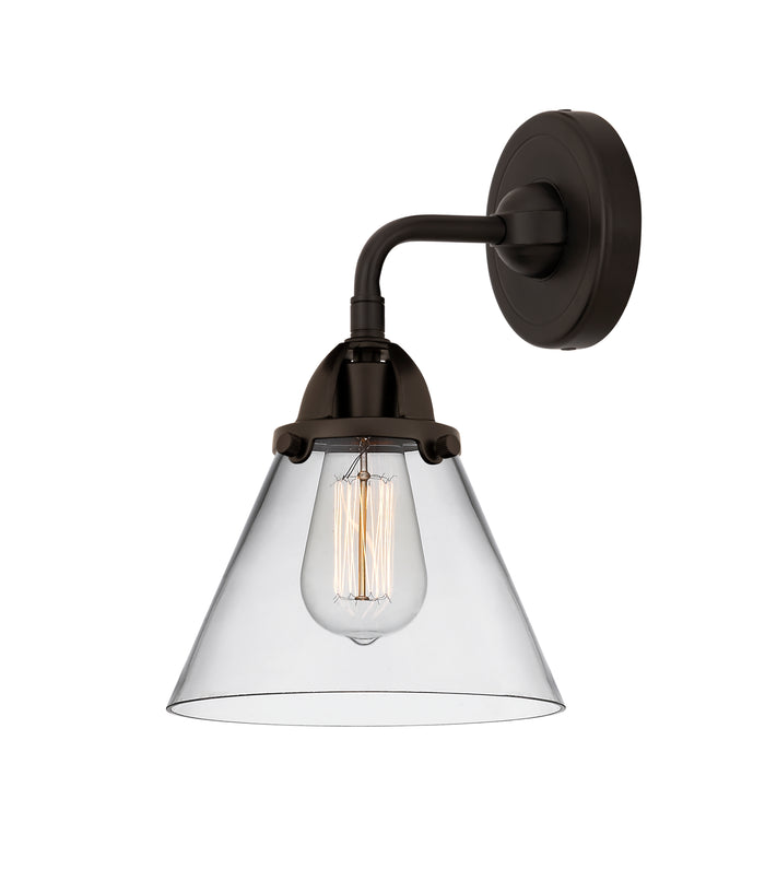 Nouveau 2 Sconce Cast Brass Glass Steel