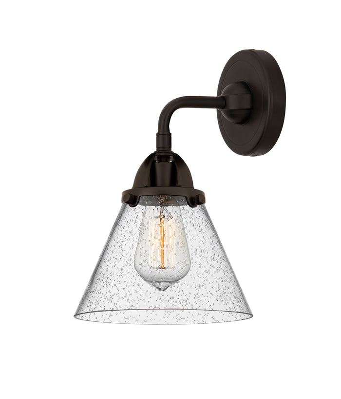 Nouveau 2 Sconce Cast Brass Glass Steel